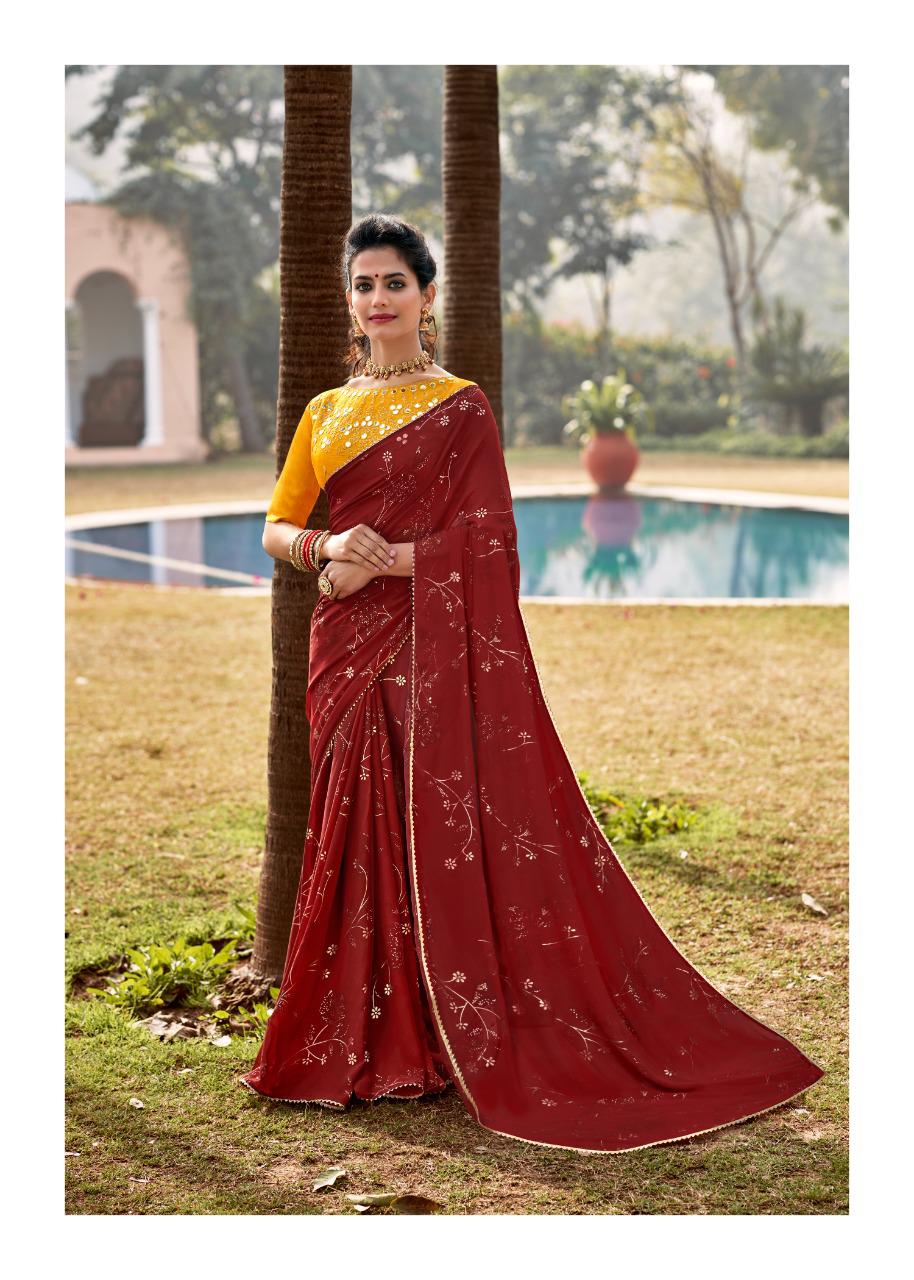 Lt Rajkanya Fancy Party Wear Wholesale Georgette Sarees Catalog
